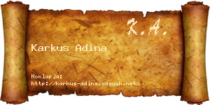 Karkus Adina névjegykártya
